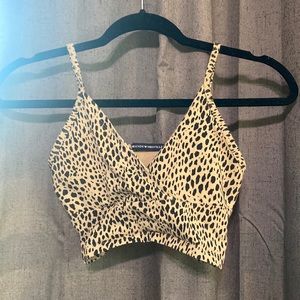 cheetah crop tank top